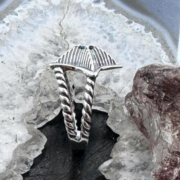 Carolyn Pollack Sterling Faceted London Blue Topaz Decorated Star Ring For Women - Picture 4 of 10